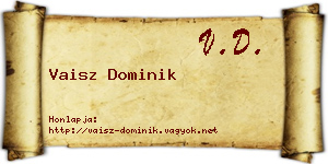 Vaisz Dominik névjegykártya
